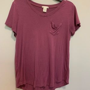 Maroon T-shirt with Pocket